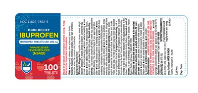 601R Rite Aid Ibuprofen 200mg round (brown) bottle label 100s